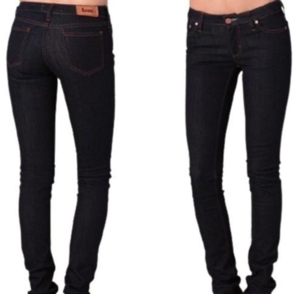 Acne Studios Kex Soft Raw Skinny Jeans Raw Hem, Dark Wash